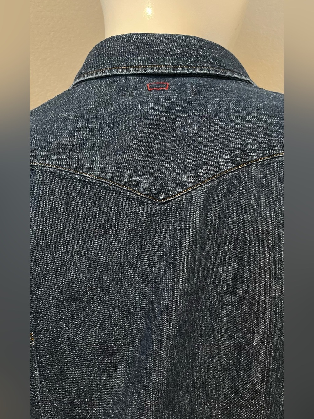 Women’s LEVI”S ICONS REINVENTED Cotton Dark Blue Western Denim Shirt Size M - Picture 7 of 14